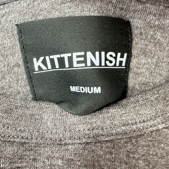 Kittenish Shirt Womens Medium Gray Long Sleeve Crop Top Kittenish Babe Graphic - Picture 5 of 9